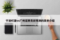 宁波町渥vs广州龙狮竞彩预测的简单介绍